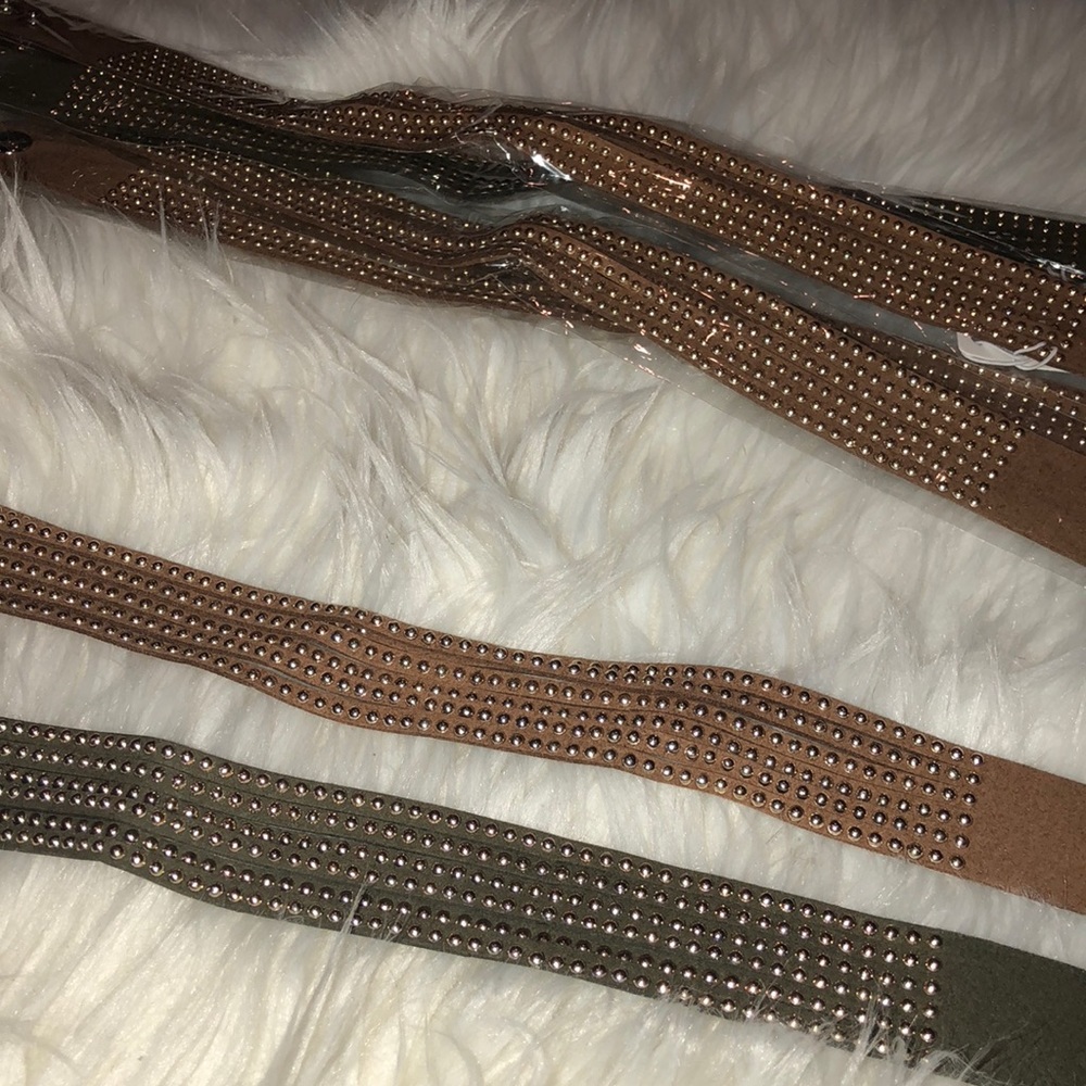 STUDDED SHRED WRAP BRACELET ✨GREEN & BROWN